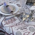 Round Jacquard tablecloth Bordeaux wines "Bordeaux" Marat d'Avignon