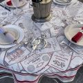 Round Jacquard tablecloth Bordeaux wines "Bordeaux" Marat d'Avignon