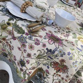 Tessitura Toscana Telerie, square linen tablecloth "Biloba"