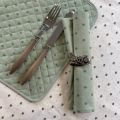 Cotton napkins "Calissons" green and beige