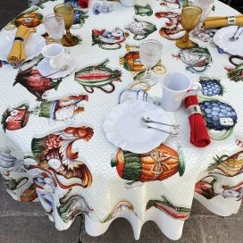 Tessitura Toscana Tellerie, rectangular coton tablecloth "Teabreak"