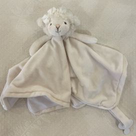Barbara Bukowski - Sheep "Molly" baby rug and dummy clip pink