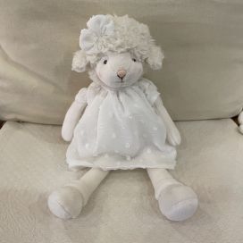 Peluches Bukowski - agneau "Molly" robe blanche