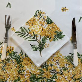 Cotton napkins "Mimosas" white
