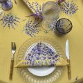 Rectangular centred tablecloth in cotton lavenders "Bonnieux" yellow from Tissus Toselli