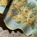 Round tablecloth in cotton "Mimosas" green