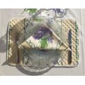 Quilted cotton placemat "Bouquet de Lavande" ecru