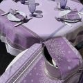 Rectangular Jacquard tablecloth "Lourmarin" parme by Tissus Toselli