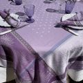 Rectangular Jacquard tablecloth "Lourmarin" parme, by Tissus Toselli