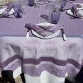 Rectangular Jacquard tablecloth "Lourmarin" parme, by Tissus Toselli