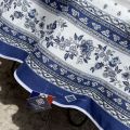 Rounb tablecloth in cotton "Avignon" blue and white by "Marat d'Avignon"