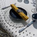 Rounb tablecloth in cotton "Avignon" blue and yellow by "Marat d'Avignon"