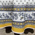 Rounb tablecloth in cotton "Avignon" blue and yellow by "Marat d'Avignon"