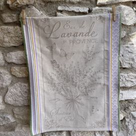 Torchon de cuisine en jacquard "Eau de Lavande" Tissus Toselli