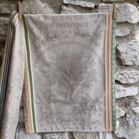 Jacquard kitchen towel "L'Olivier" by Tissus Toselli