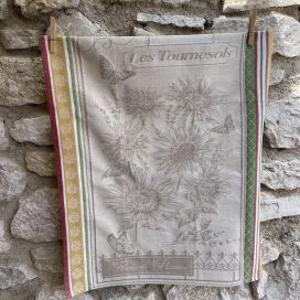 Torchon de cuisine en jacquard "Tournesols" Tissus Toselli