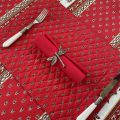 Bordered quilted placemats "Avignon" red and white, by Marat d'Avignon