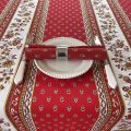 Provence rectangular tablecloth in cotton "Avignon" red and white "Marat d'Avignon"