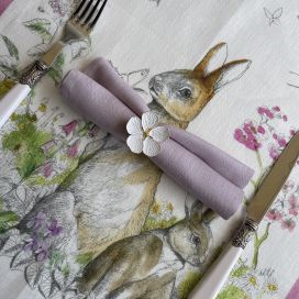 Tessitura Toscana Telerie, linen table napkin "Mauve"