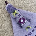 Embrodery kitchen or hand towel lavenders "Saint-Paul" mauve