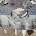 Nappe rectangulaire Sud Etoffe, Jacquard polyester "Barcelone" gris