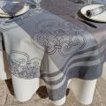 Rectangular Jacquard polyester tablecloth "Barcelone" grey from "Sud Etoffe"