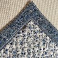 Quilted cotton tablemat "Fleurs des Champs"" white and blue by Valdrôme