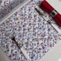 Bordered quilted placemats "Fleurs des Champs" multicolor, by Valdrôme