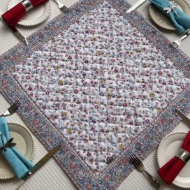 Quilted cotton tablemat "Fleurs des Champs"" multicolor by Valdrôme