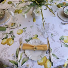 Rectangular tablecloth in cotton lemons "Limoncello"