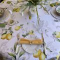 Nappe rectangulaire en coton citrons "Limoncello"