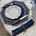 Octogonal quilted placemats "Avignon" blue and white, by Marat d'Avignon