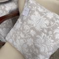 Provence Jacquard cushion cover "Orient" linen and cream color