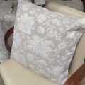 Provence Jacquard cushion cover "Orient" linen and cream color