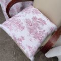 Housse de coussin Jacquard Toile de Jouy "Coraline" rose