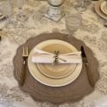 Damask Jacquard tablecloth Toile de Jouy "Coraline" beige