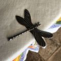 Silvery metal tablecloth pliers "Dragonfly" Sud Etoffe