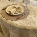 Damask Jacquard tablecloth Toile de Jouy "Coraline" beige