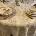 Damask Jacquard tablecloth Toile de Jouy "Coraline" beige