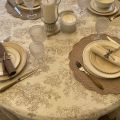 Damask Jacquard tablecloth Toile de Jouy "Coraline" beige