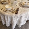 Damask Jacquard tablecloth Toile de Jouy "Coraline" beige