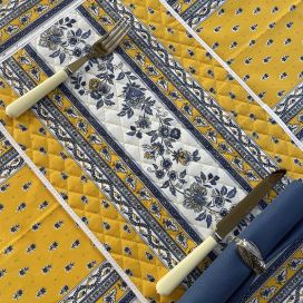 Quilted cotton placemat "Avignon" yellow and blue "Marat d'Avignon"