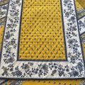 Quilted cotton table runner "Avignon" yellow and blue by Marat d'Avignon