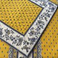 Quilted cotton table runner "Avignon" yellow and blue by Marat d'Avignon