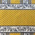 Quilted cotton table runner "Avignon" yellow and blue by Marat d'Avignon