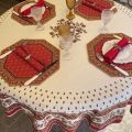 Rounb tablecloth in cotton "Avignon" yellow and red by "Marat d'Avignon"