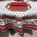 Rounb tablecloth in cotton "Avignon" yellow and red by "Marat d'Avignon"