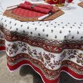 Rounb tablecloth in cotton "Avignon" yellow and red by "Marat d'Avignon"