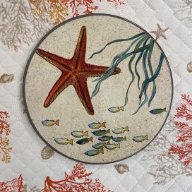 Ceramic and cork trivet "Starfish"