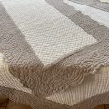 Square table mat, Boutis fashion "Morphée" ecru and linen color